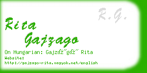 rita gajzago business card